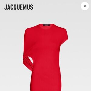 Jacquemus LA CROISIÈRE Asymmetric draped dress.